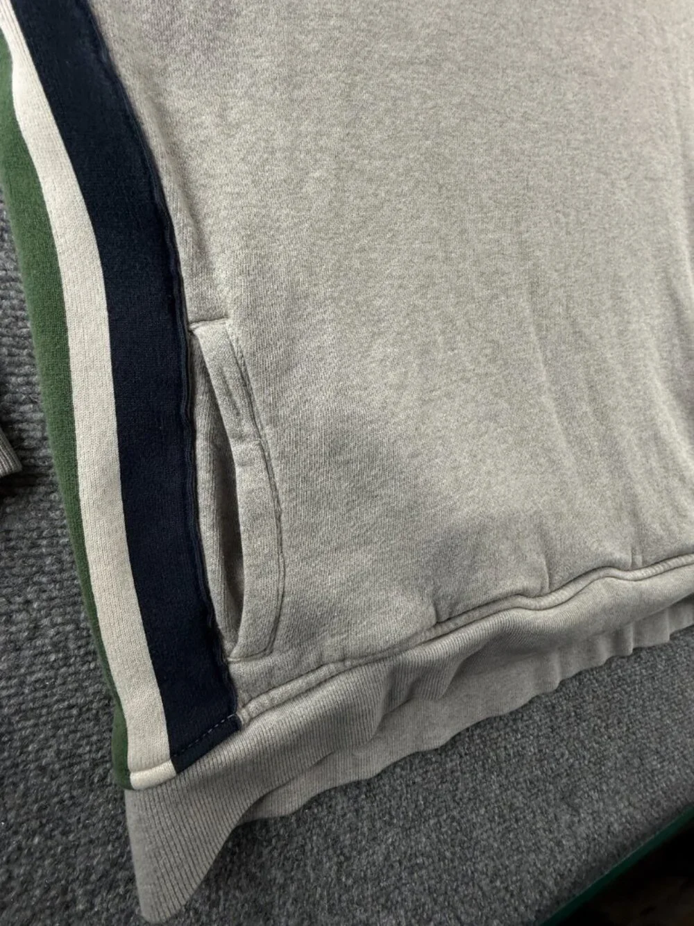 Polo Ralph Lauren Sweater 1/4 Zip XXL Contrast Trim Cotton Acrylic Blend Gray